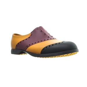 Biion Wingtip Spikeless Golf Crimson Red & Black EVA Leather Shoes Size US M6/W8